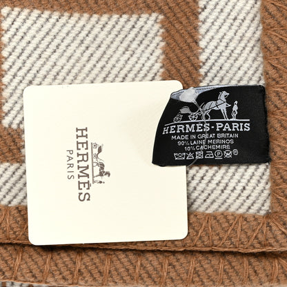Hermes Wool Cashmere Avalon Blanket Ecru Camel 3 of 3