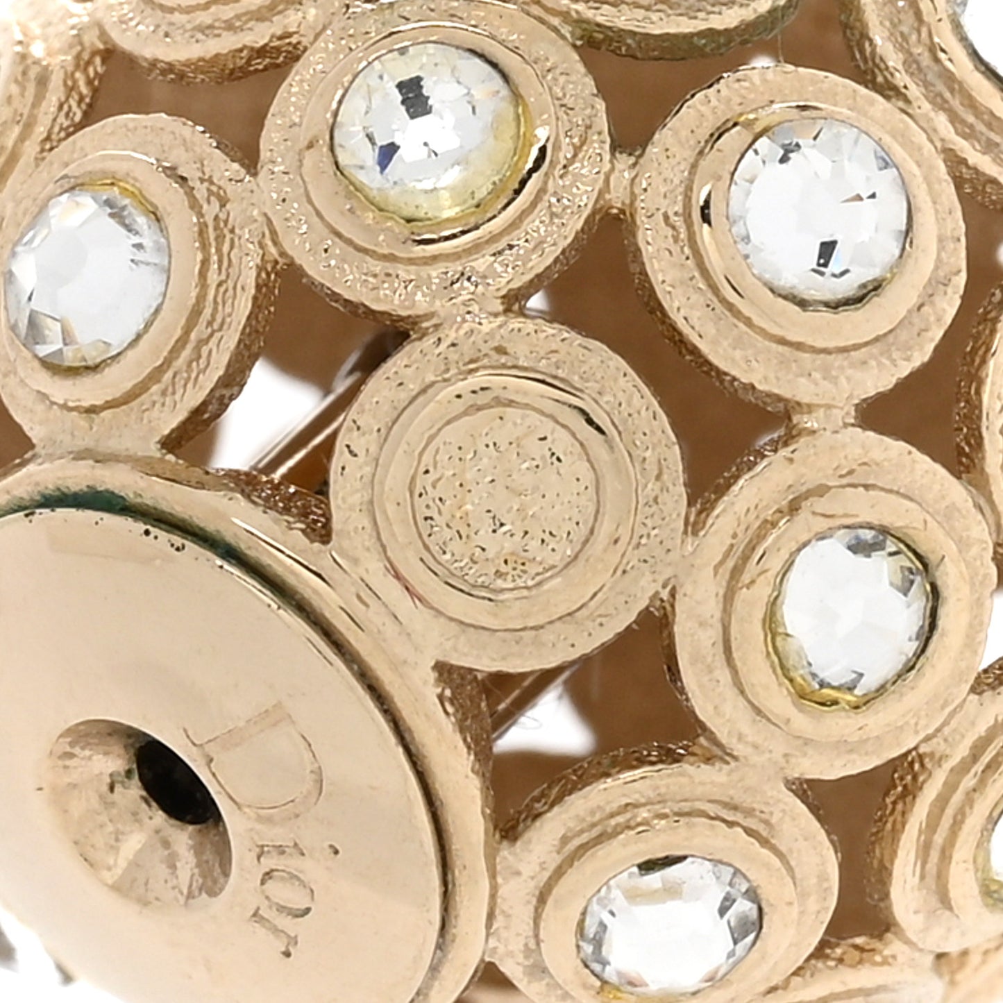 Crystal Pearl Dior Tribales Earrings Gold