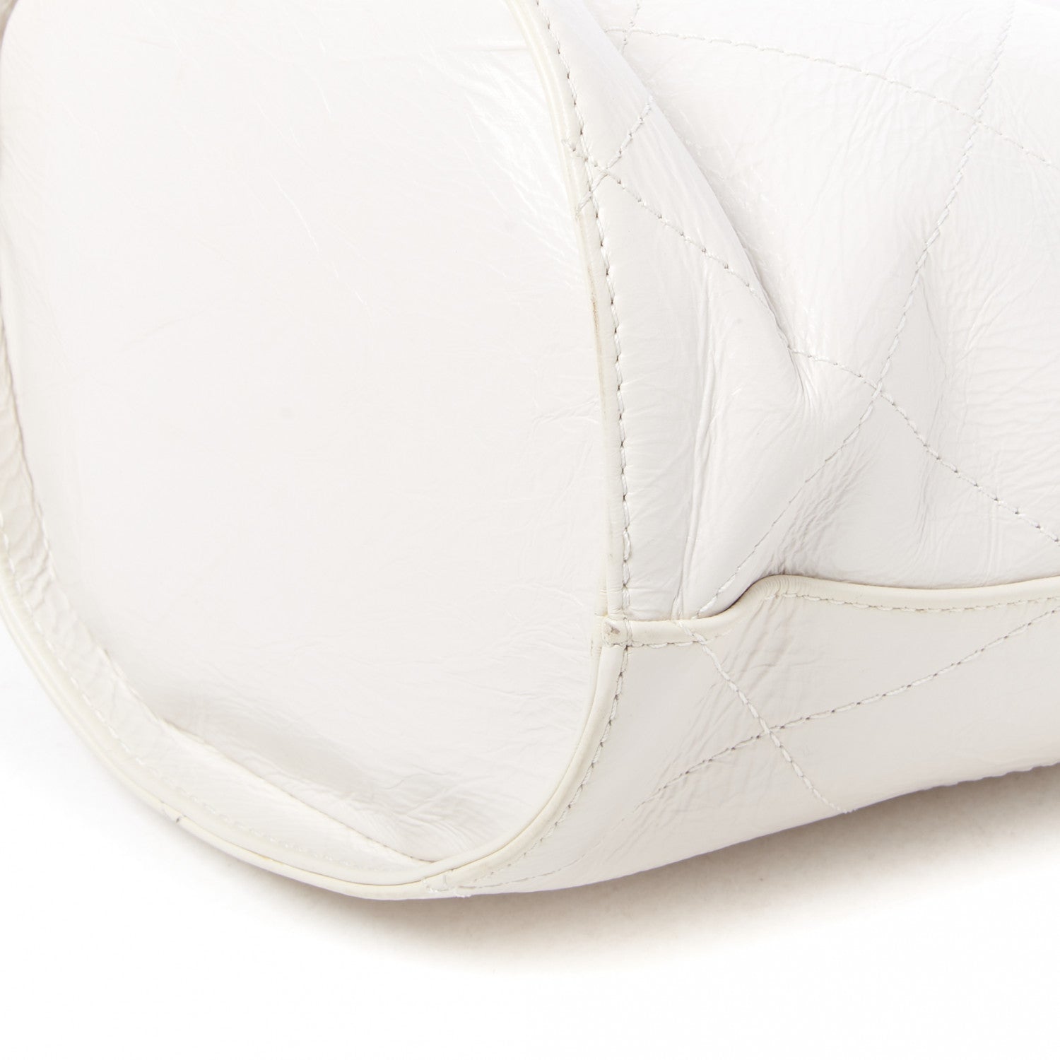 Chanel Aged Calfskin Stitched Shoulder Bag White 4 of 9