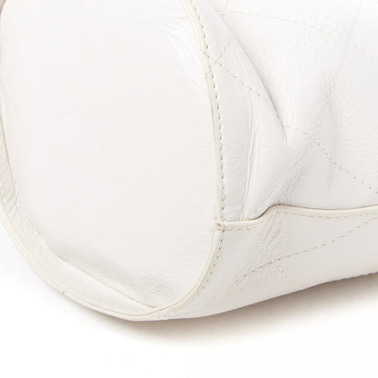 Chanel Aged Calfskin Stitched Shoulder Bag White 4 of 9