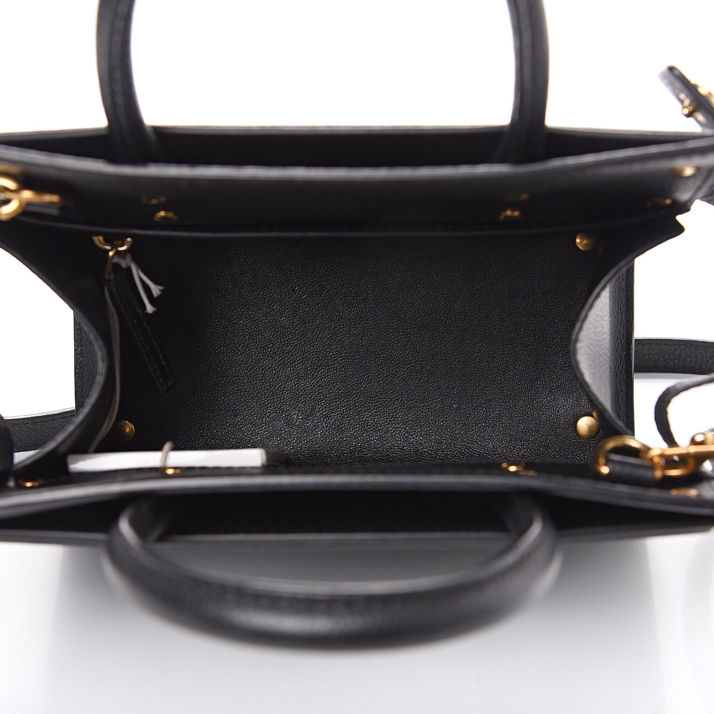Grained Calfskin Mini Horizon Satchel Black
