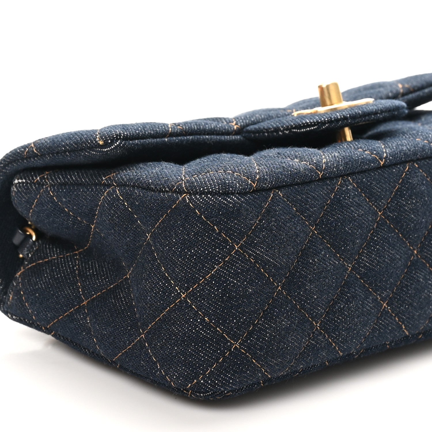 Chanel Denim Quilted Mini Rectangular Flap Dark Blue 9 of 11