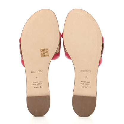 Hermes Nappa Famosa Espadrille Sandals 38 Rosa Framboise 5 of 8