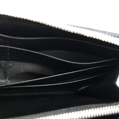 Saint Laurent Grain De Poudre Matelasse Chevron Monogram Zip Around Wallet Black 8 of 9