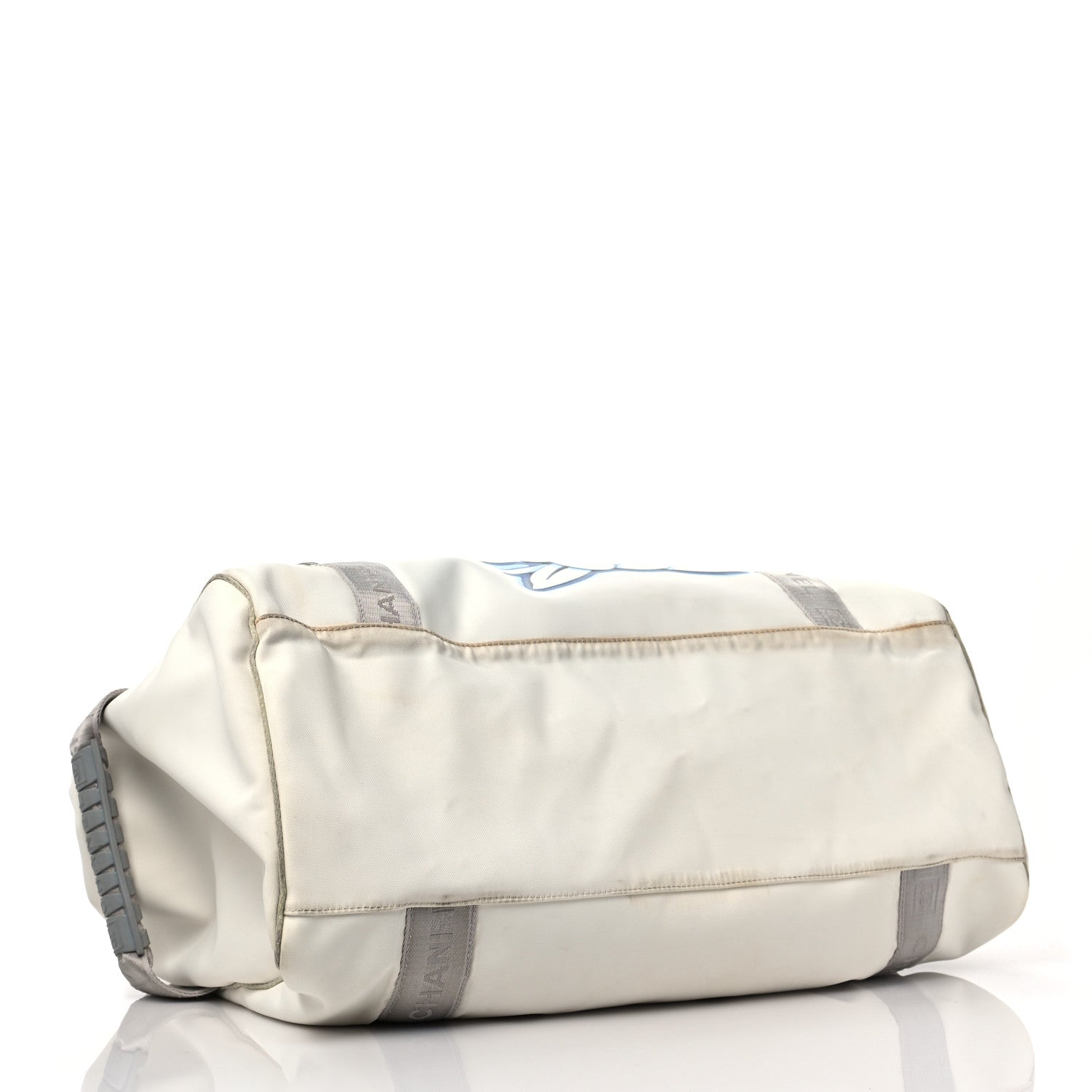 Chanel Nylon Mesh Camellia Duffle White Multicolor 4 of 12