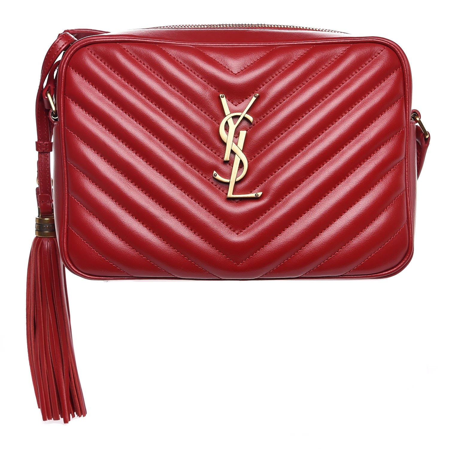 Saint Laurent Calfskin Matelasse Monogram Lou Camera Bag Rouge Eros 1 of 7