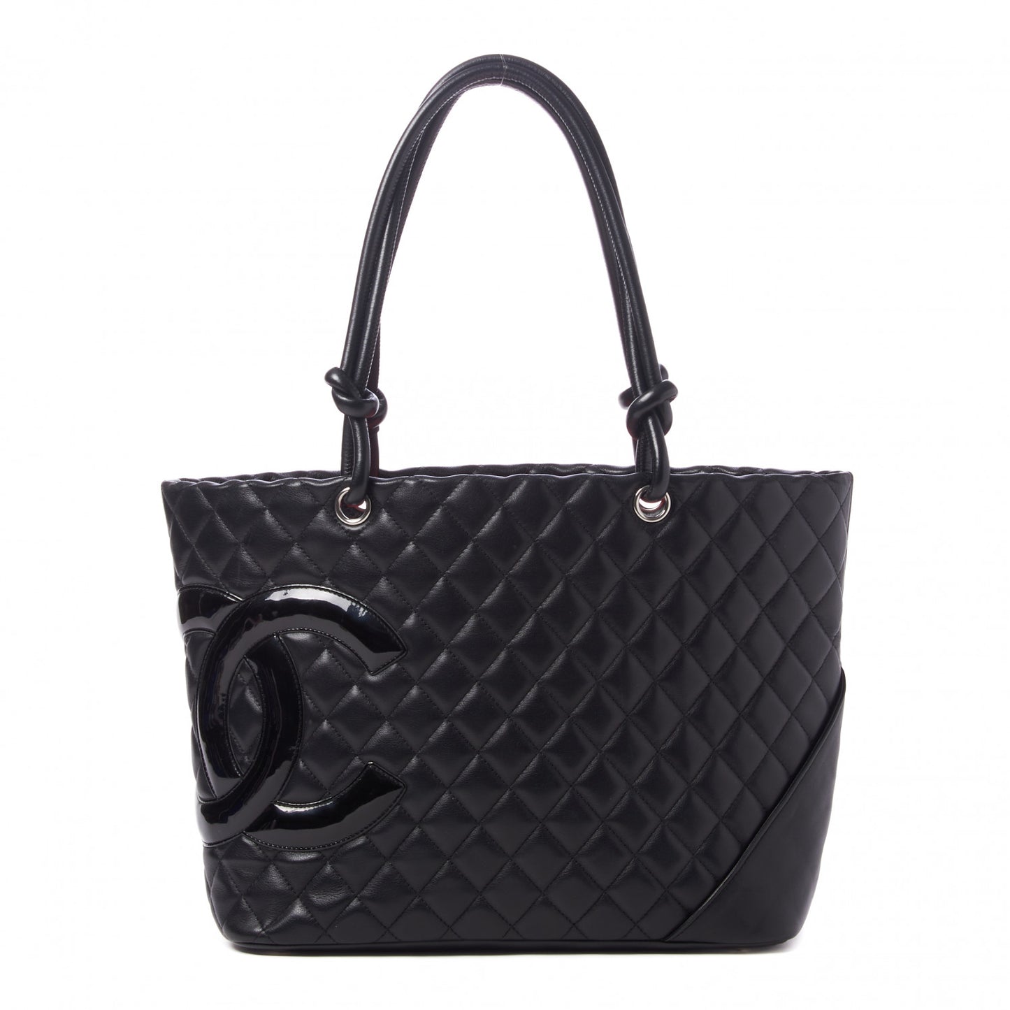 Calfskin Quilted Large Cambon Tote Black