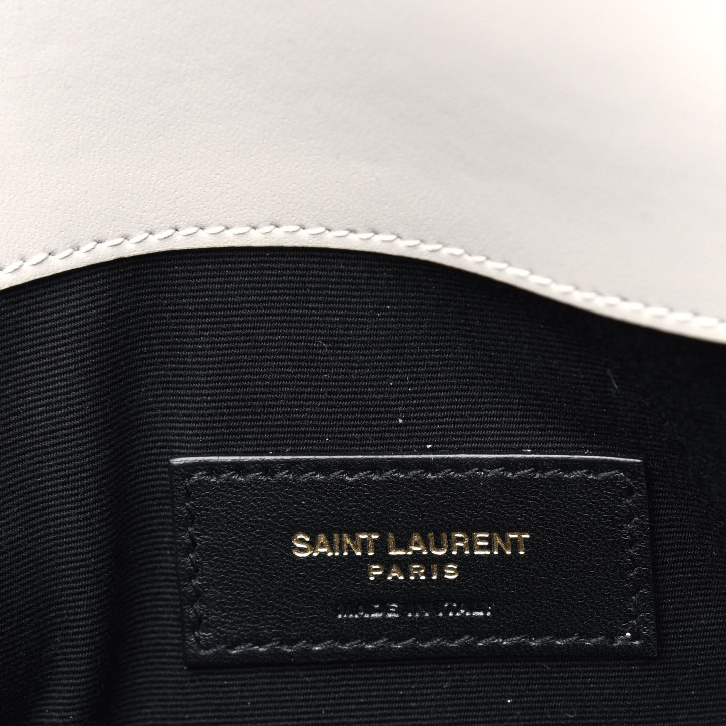 Smooth Shiny Calfskin Uptown Pouch Crema Soft