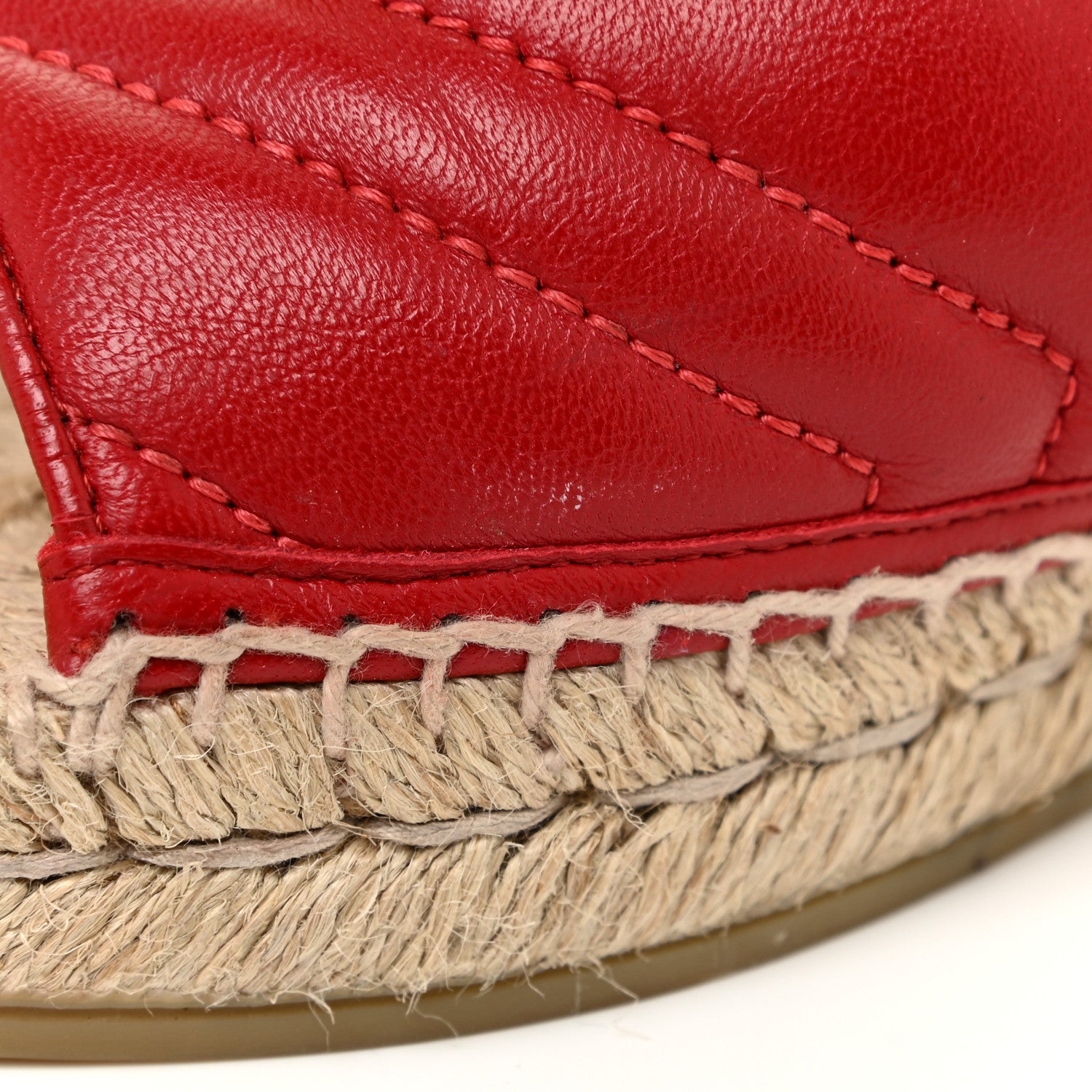 Gucci Nappa Matelasse GG Marmont Espadrille Slide Sandals 36.5 Hibiscus Red 13 of 15