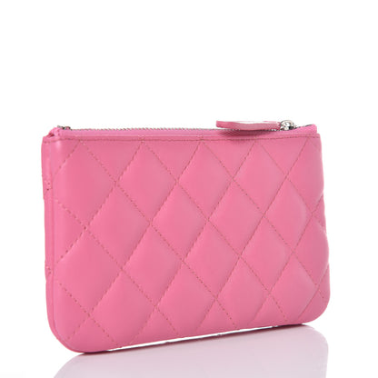 Chanel Lambskin Quilted Small Cosmetic Case Pink 3 of 8