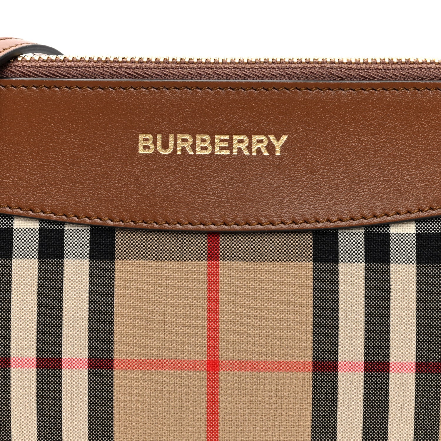 Burberry Horseferry Check Peyton Crossbody Clutch Bag Malt Brown 7 of 9