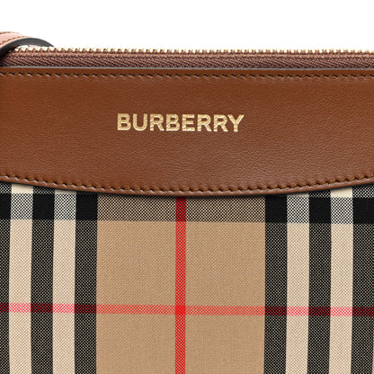 Burberry Horseferry Check Peyton Crossbody Clutch Bag Malt Brown 7 of 9