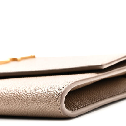 Saint Laurent Grain De Poudre Monogram Uptown Chain Wallet Taupe 11 of 11