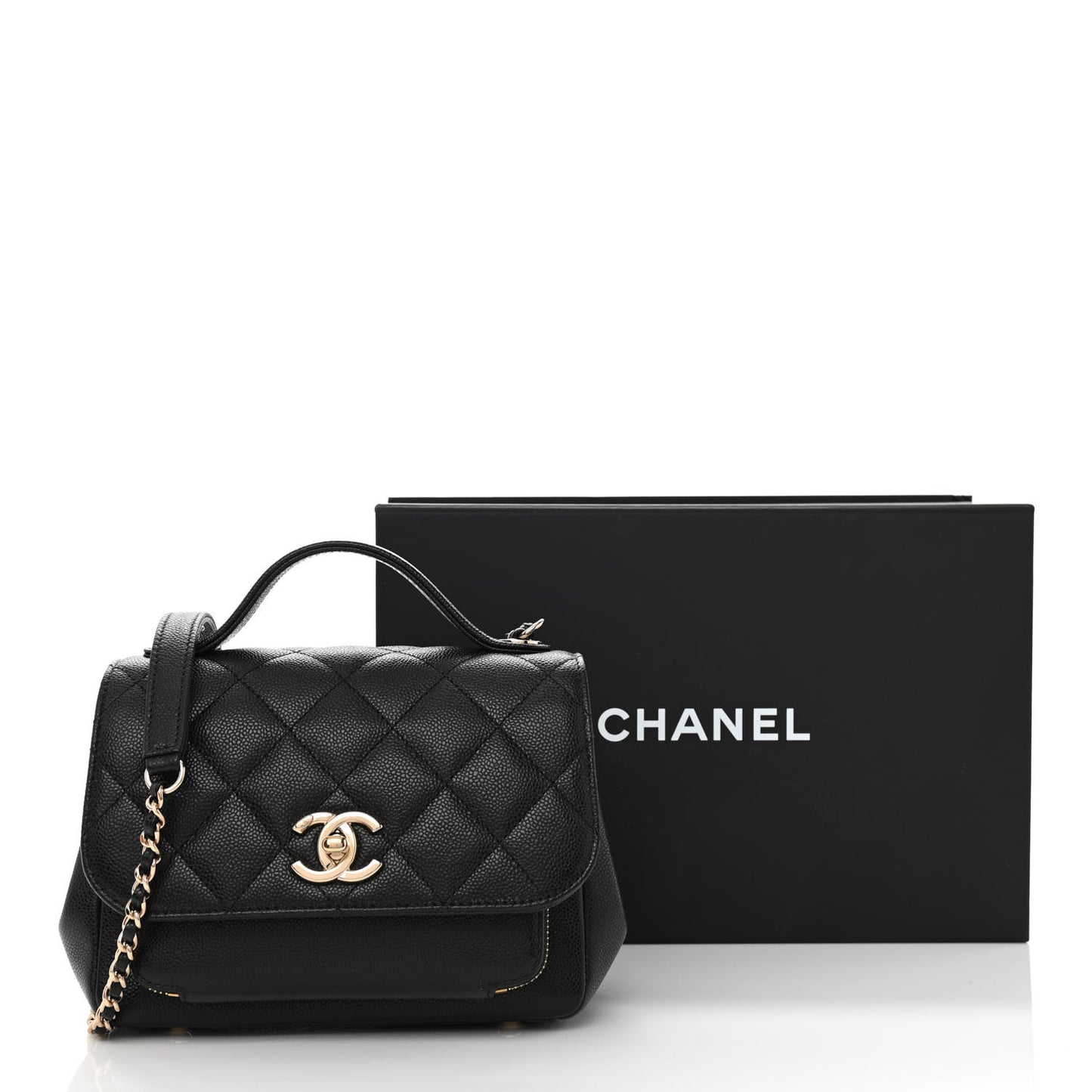 Caviar Quilted Small Business Affinity Flap Black