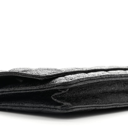 Chanel Crackled Calfskin Wallet On Chain WOC Black 9 of 12