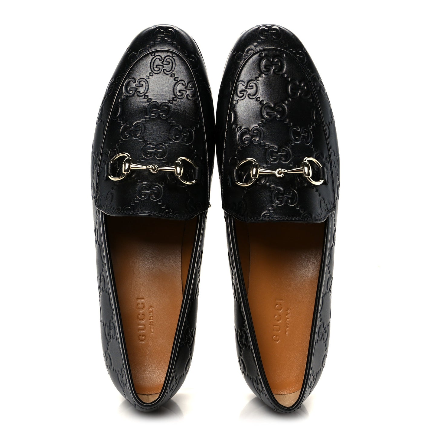 Betis Glamour Calfskin Guccissima Womens Jordaan Loafers 37 Black