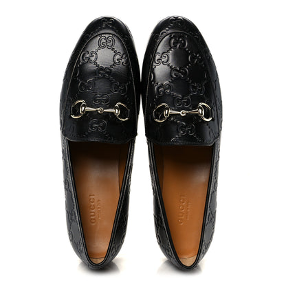 Gucci Betis Glamour Calfskin Guccissima Womens Jordaan Loafers 37 Black 3 of 10