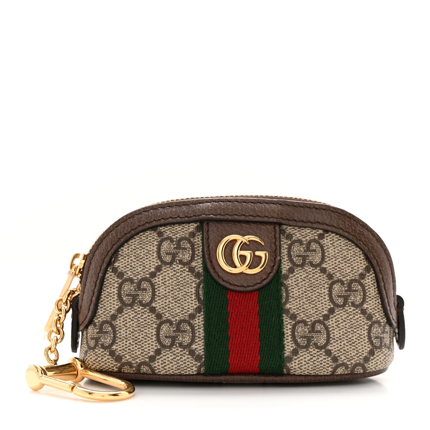 GG Supreme Monogram Web Ophidia Dome Key Pouch Beige New Acero