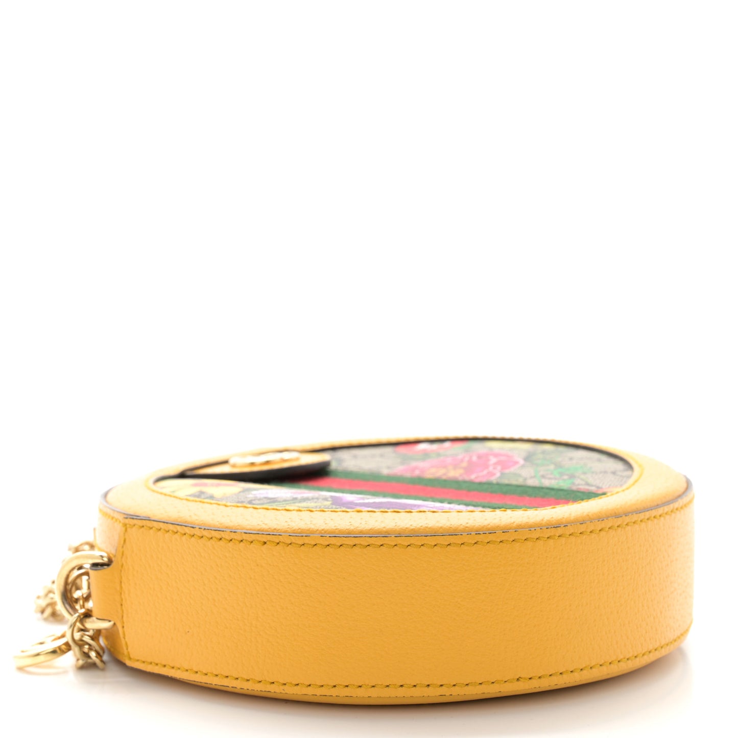 GG Supreme Monogram Flora Web Mini Ophidia Round Shoulder Bag Beige Multicolor Crop