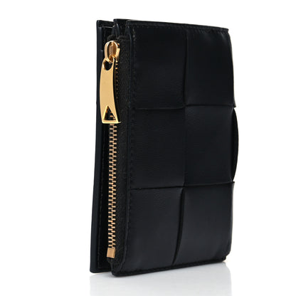 Bottega Veneta Nappa Maxi Intrecciato Small Bi-Fold Zip Wallet Black 3 of 10