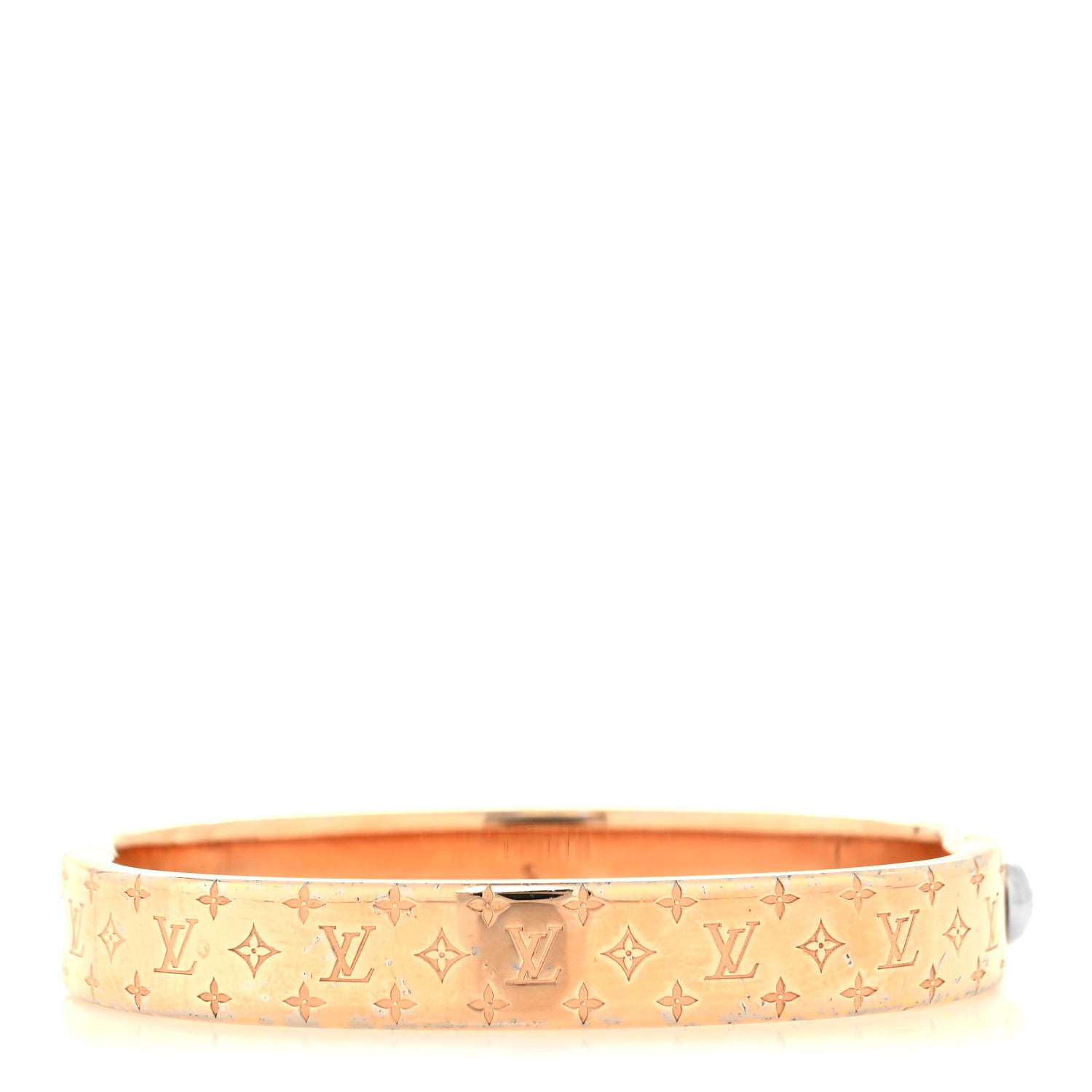 Louis Vuitton Brass Monogram Nanogram Cuff S Gold 3 of 7