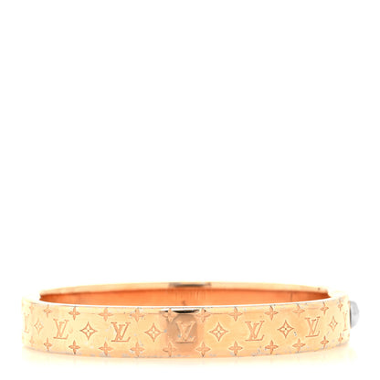 Louis Vuitton Brass Monogram Nanogram Cuff S Gold 3 of 7