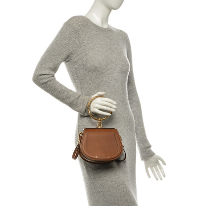 Chloe Calfskin Suede Small Nile Bracelet Bag Caramel 3 of 14