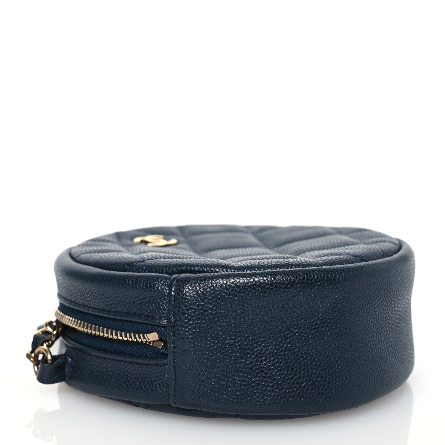 Chanel Caviar Quilted Round Clutch With Chain Navy 4 of 11