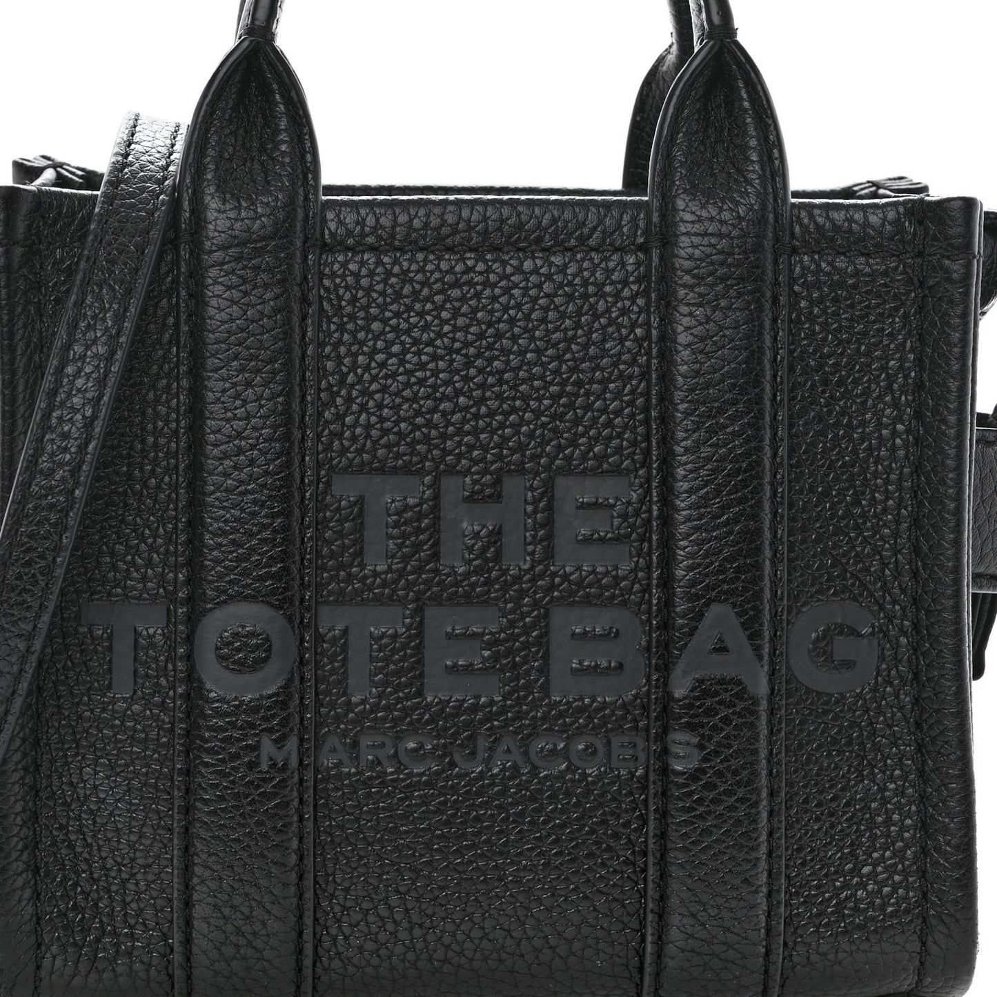 Grained Calfskin Micro The Tote Bag Black