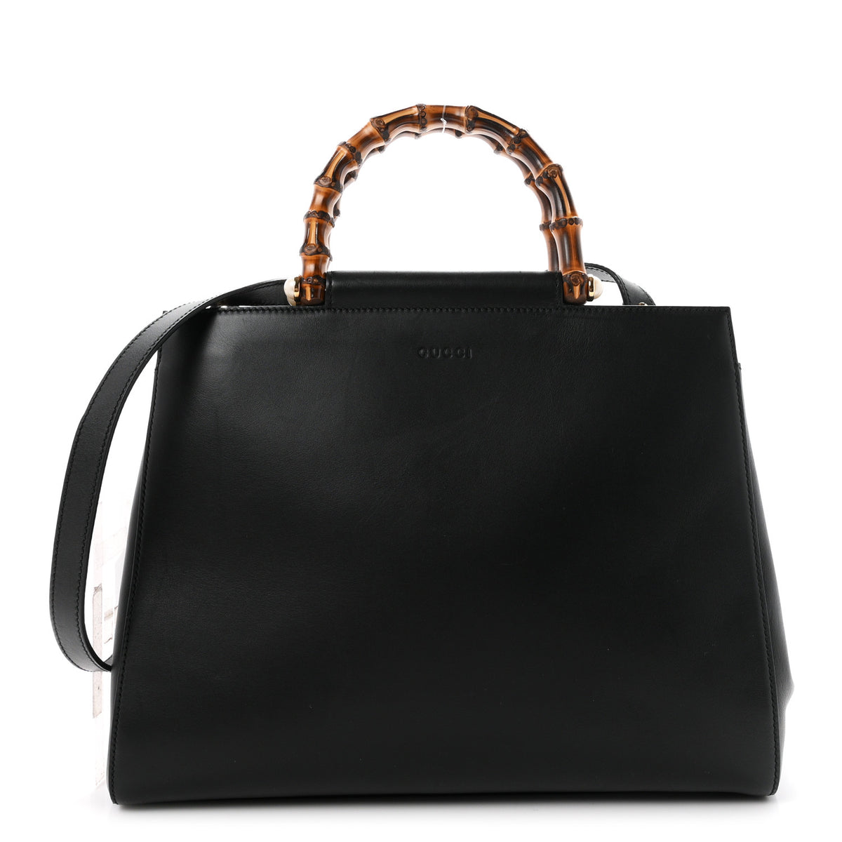 Nappa Bamboo Medium Nymphaea Top Handle Bag Black