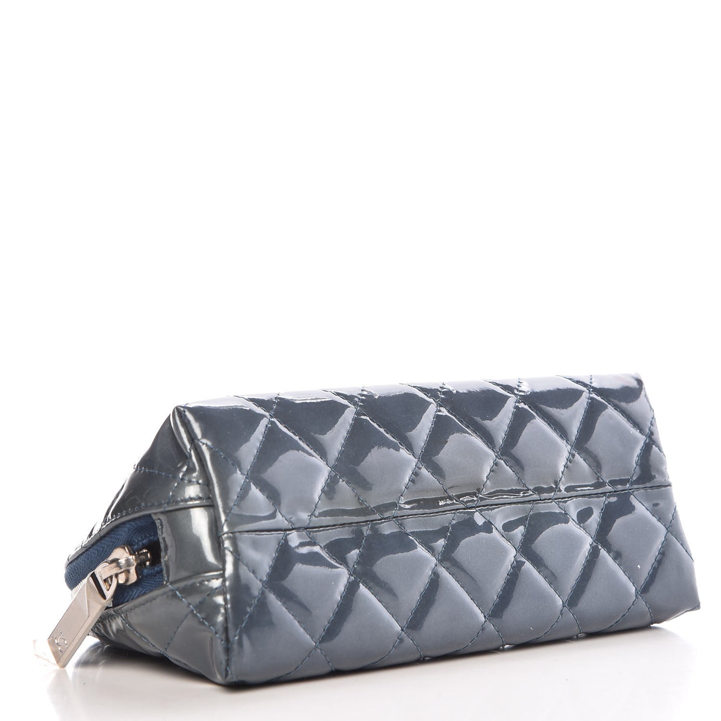 Vinyl Quilted Brilliant Cosmetic Case Royal Blue