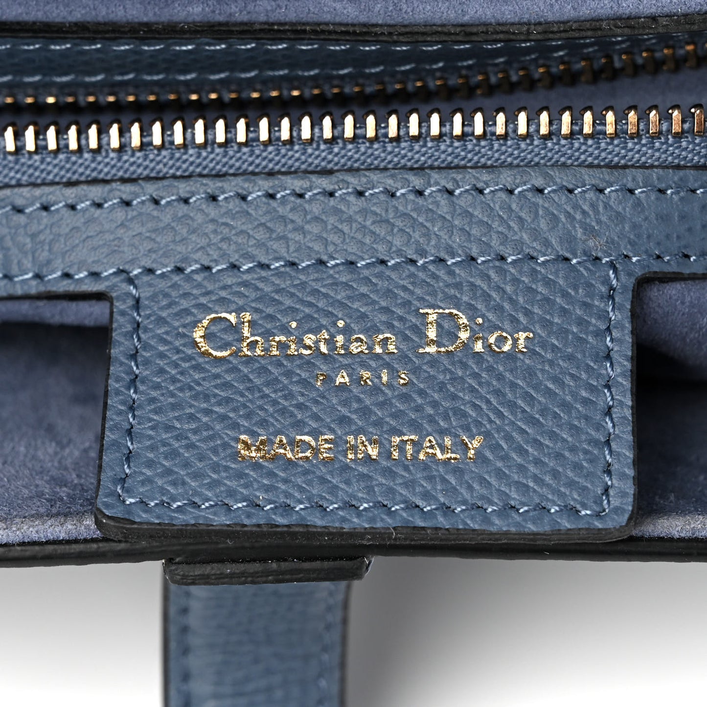 Grained Calfskin Saddle Bag Denim Blue
