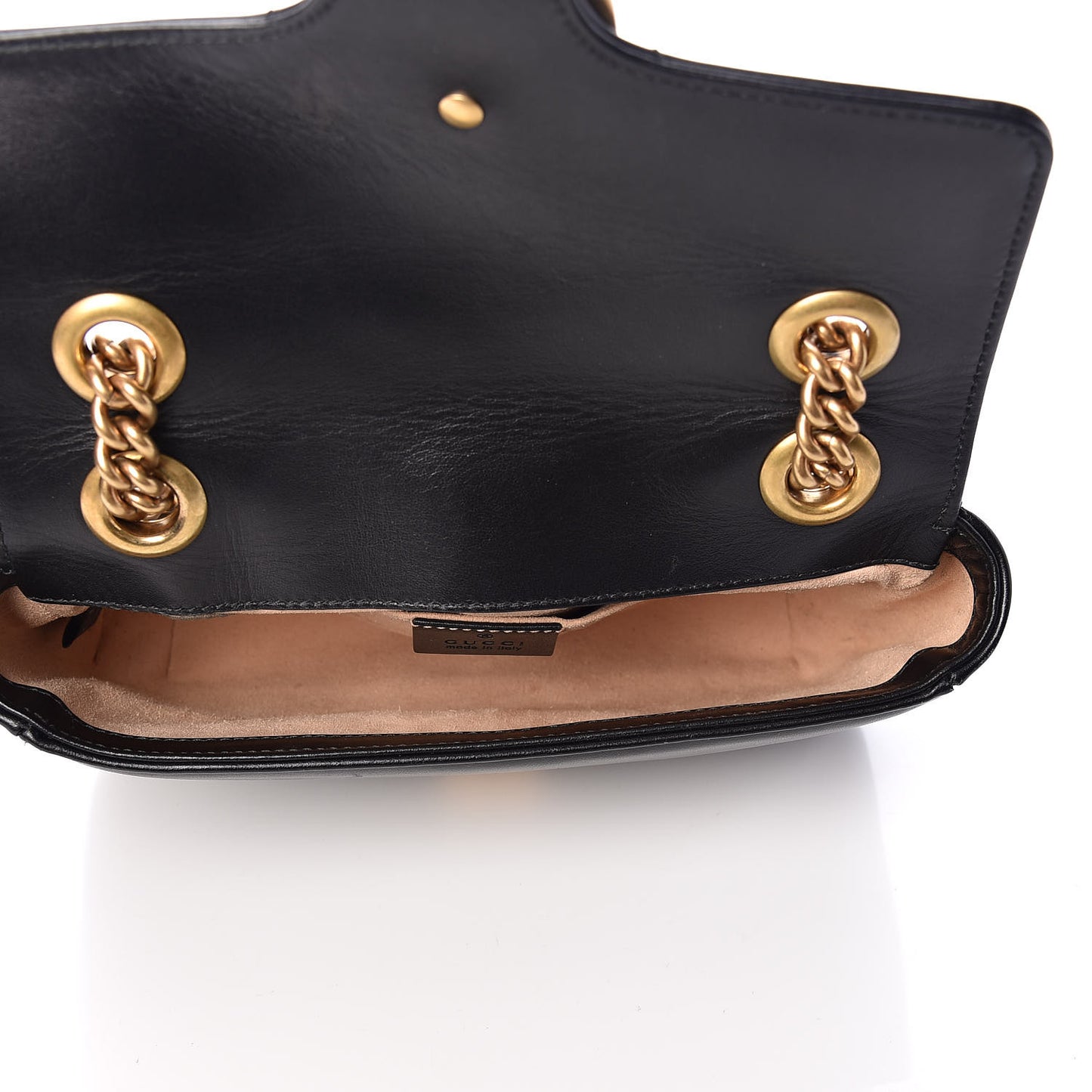 Calfskin Matelasse Mini GG Marmont Shoulder Bag Black
