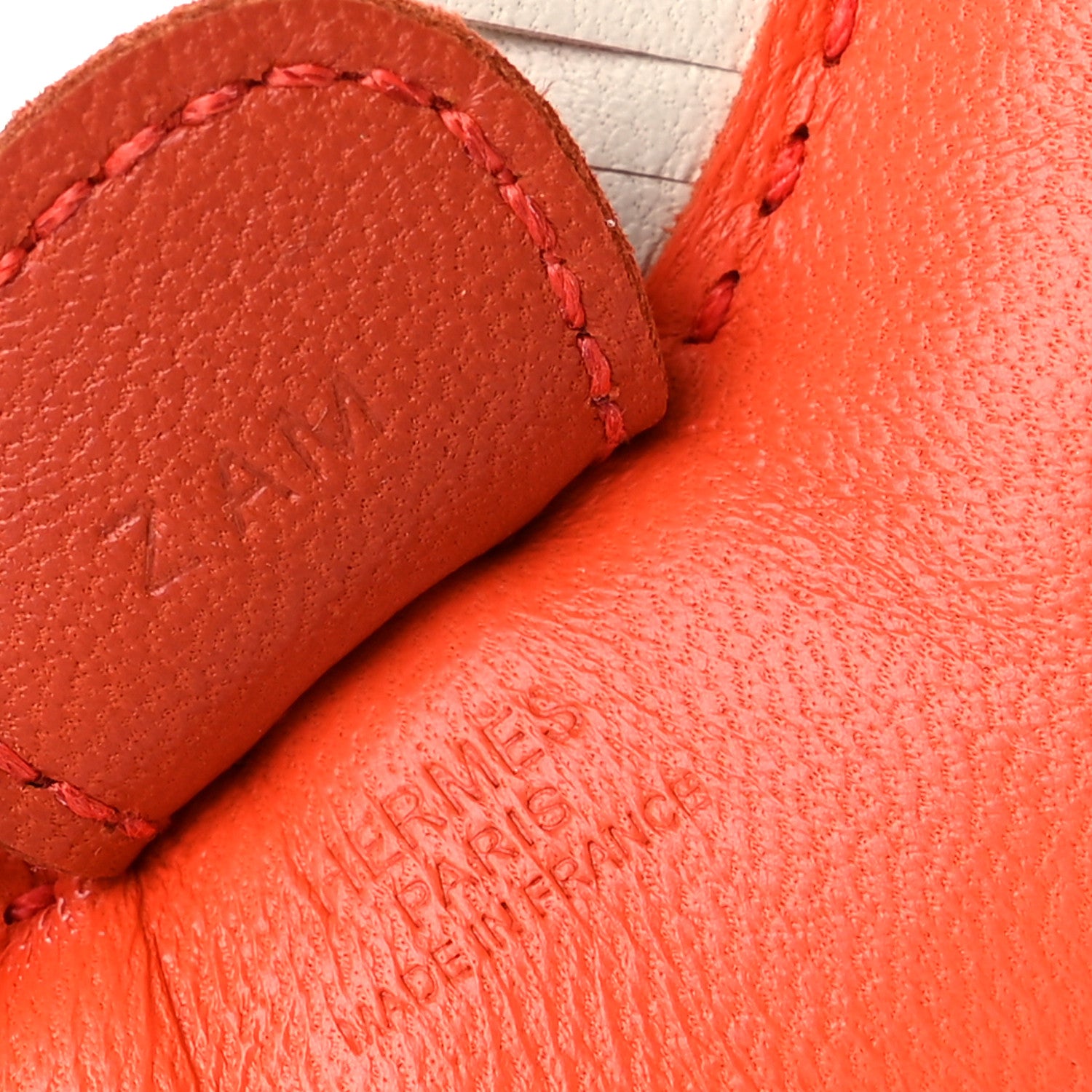 Hermes Milo Lambskin Grigri Rodeo Horse Bag Charm PM Orange Poppy Craie Terre Battue 4 of 4