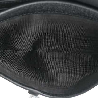 Christian Dior Grained Calfskin Saddle Chain Wallet Pouch Black 7 of 13