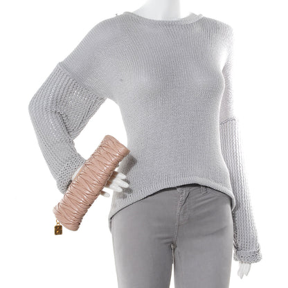 Miu Miu Leather Matelasse Lux Clutch Cipria 2 of 9