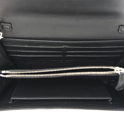 Alexander McQueen Calfskin Crocodile Embossed Skull Wallet on Chain Baby Pink 5 of 10