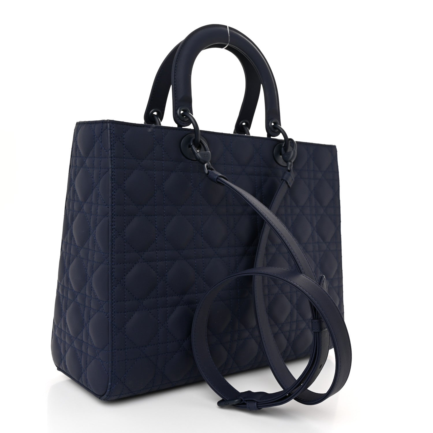 Christian Dior Ultra Matte Calfskin Cannage Large Lady Dior Blue 3 of 10