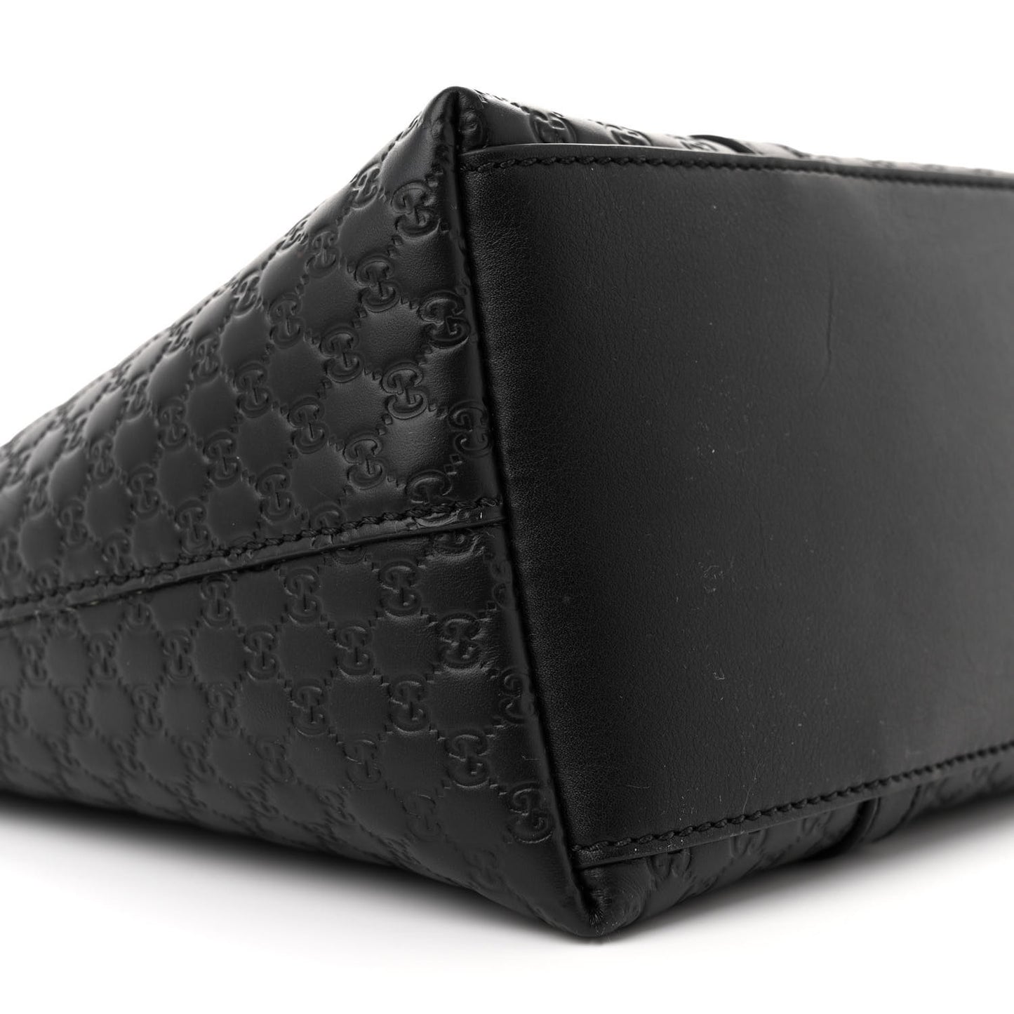 Soft Microguccissima Small Zippered Satchel Black