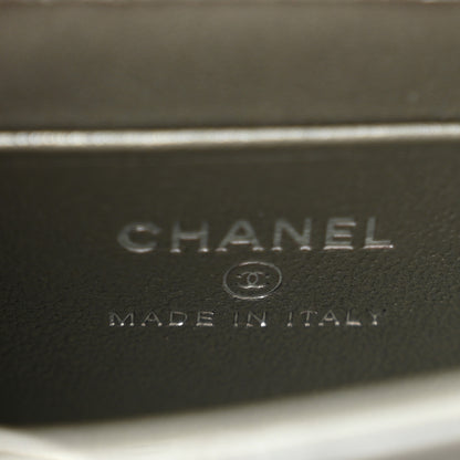 Chanel Metallic Lambskin Quilted Mini Chain CC Top Handle Clutch With Chain Silver 5 of 11