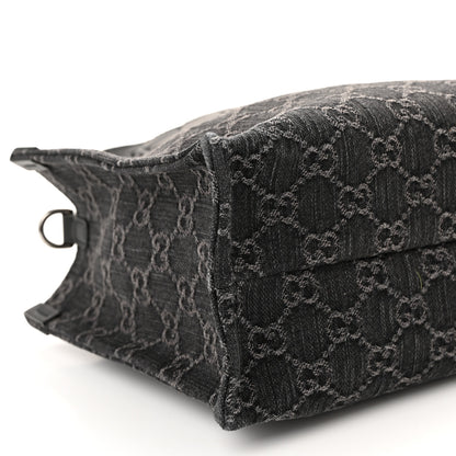Gucci Denim Ophidia GG Monogram Tote Medium Black Grey 10 of 12
