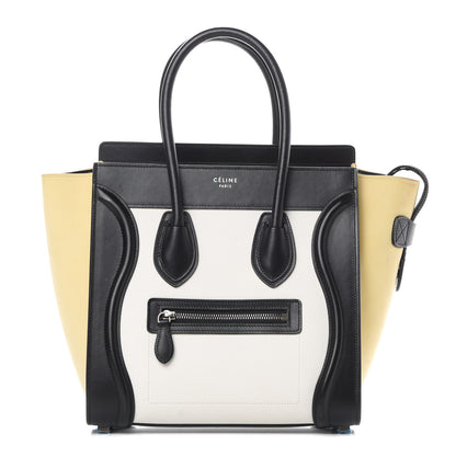 Celine Grained Baby Calfskin Nubuck Micro Tri-Color Luggage White 1 of 15