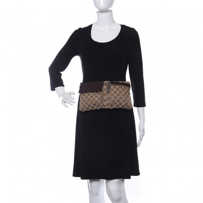 Gucci GG Monogram Double Pocket Belt Bag Dark Brown 2 of 18