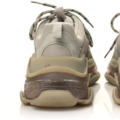 Balenciaga Fabric Mesh Clear Sole Womens Triple S Sneakers 39 Beige 9 of 14