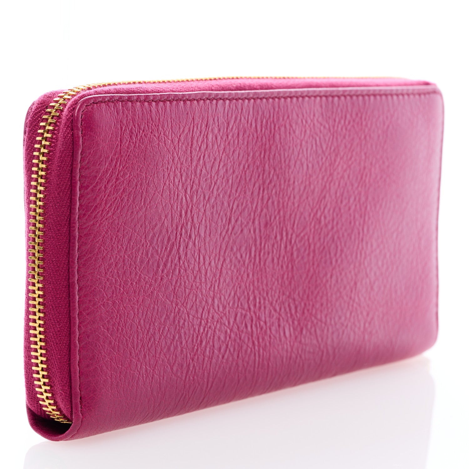 Balenciaga Agneau Classic Gold Hardware Continental Zip Around Wallet Rose Dahlia 3 of 6