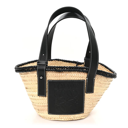 Loewe Raffia Small Basket Tote Bag Natural Black 1 of 10