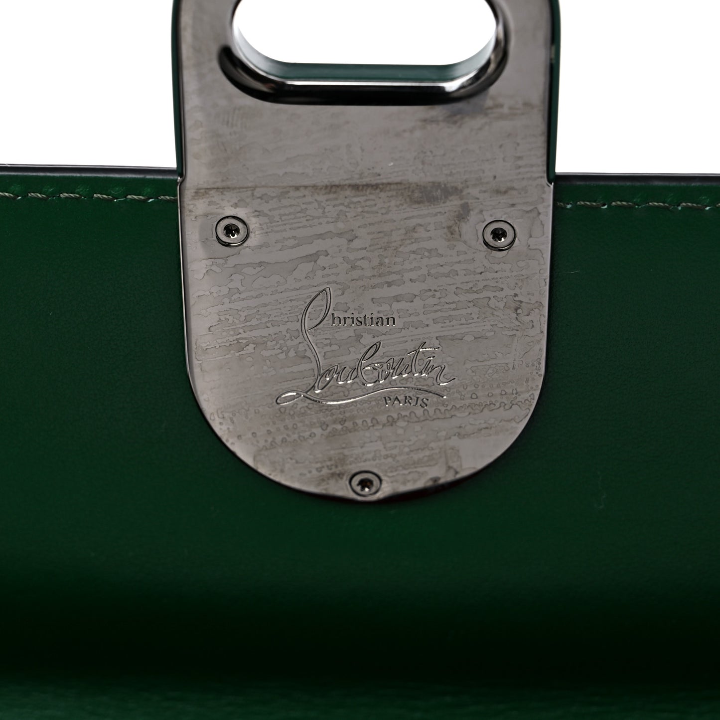 Calfskin Alligator Embossed Elisa Baguette Green
