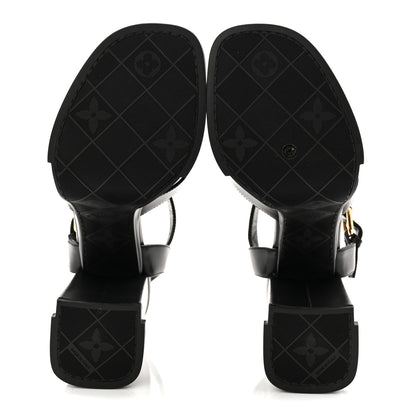 Louis Vuitton Calfskin Maya Platform Sandals 36.5 Black 6 of 9
