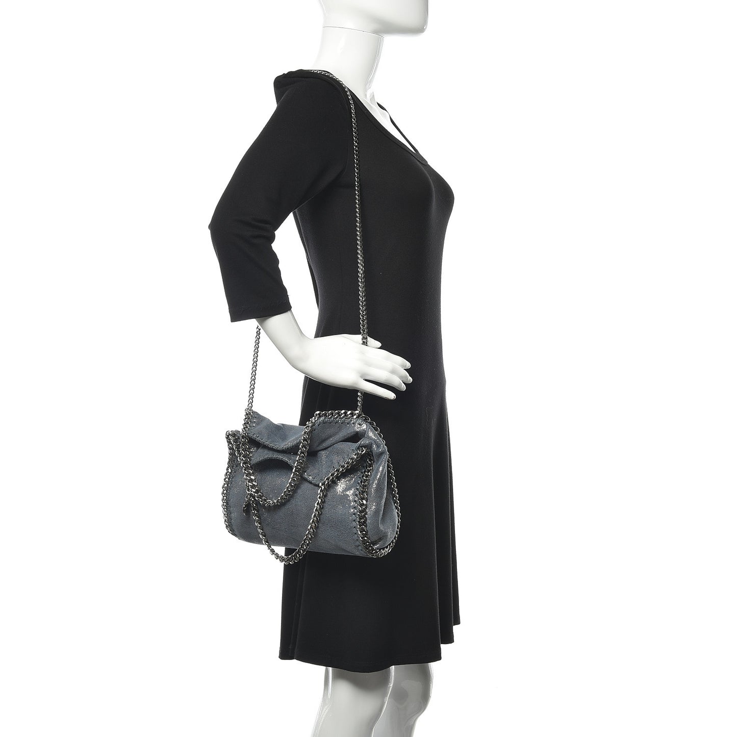 Shaggy Deer Mini Falabella Fold Over Tote Lagoon