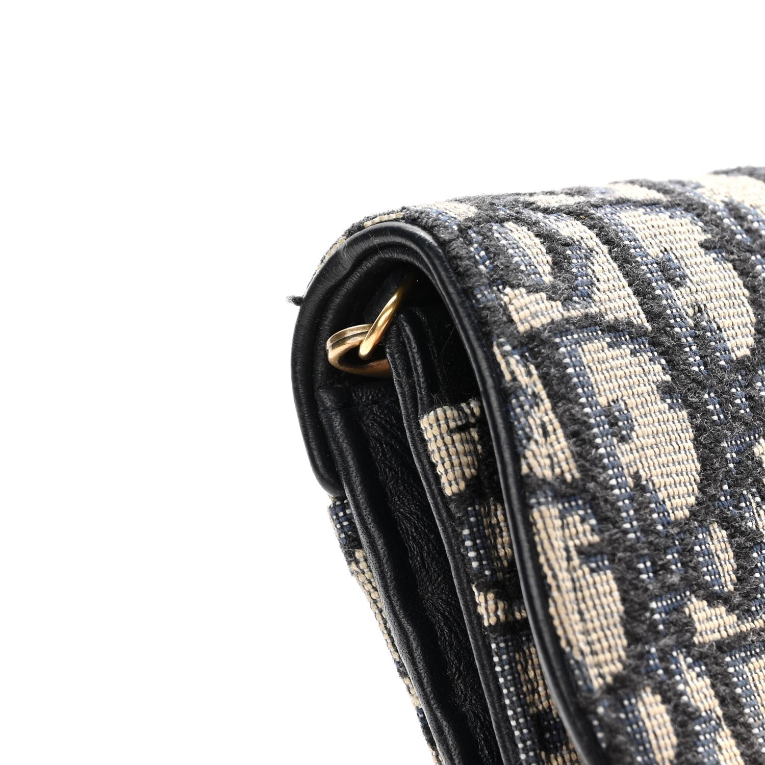 Christian Dior Oblique Saddle Chain Long Wallet Blue 11 of 12